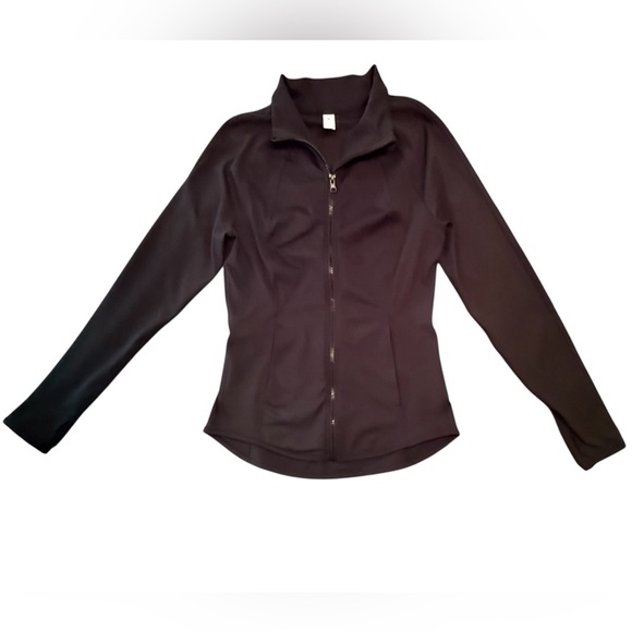 Yogalicious Black Zip Front Lightweight Jacket Size Large - Picture 1 of 9